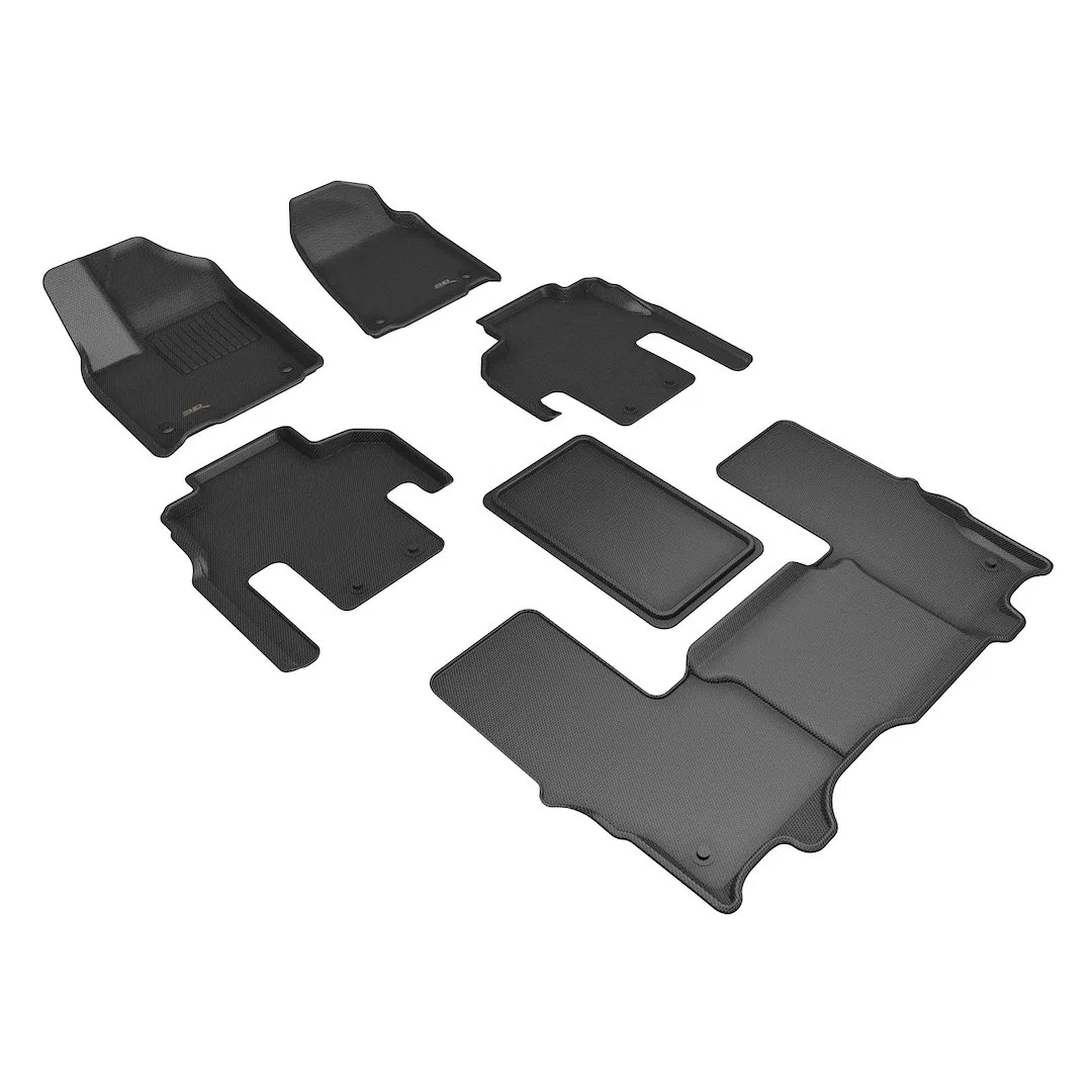 L1JP03301509 – 3D MATS/U-AC Floor Liner, Black Custom Fit Raised Edge Thermoplastic Rubber Of Carbon Fiber Texture 6 ...